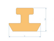 Perfil de Silicona P909H - formato tipo Lampara - forma irregular