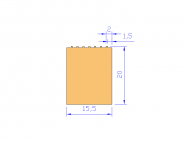 Perfil de Silicona P914Q - formato tipo Rectangulo - forma regular