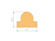 Perfil de Silicona P915 - formato tipo Perfil de Silicona plano con Burbuja - forma irregular