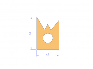 Perfil de Silicona P91565G - formato tipo Cuernos - forma irregular