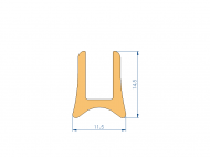 Perfil de Silicona P91574B - formato tipo U - forma irregular