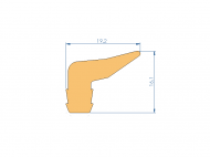 Perfil de Silicona P91579A - formato tipo Labiado - forma irregular