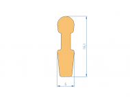 Perfil de Silicona P91580F - formato tipo T - forma irregular