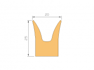 Perfil de Silicona P915A - formato tipo Cuernos - forma irregular