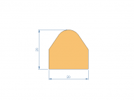 Perfil de Silicona P91702O - formato tipo D - forma irregular