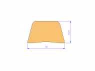 Perfil de Silicona P91876A - formato tipo Trapecio - forma irregular