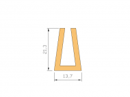 Perfil de Silicona P918A - formato tipo U - forma irregular