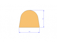 Perfil de Silicona P91946A - formato tipo D - forma irregular