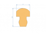 Perfil de Silicona P91946IB - formato tipo Lampara - forma irregular