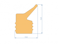 Perfil de Silicona P91980D - formato tipo Labiado - forma irregular