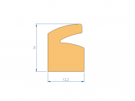 Perfil de Silicona P91980H - formato tipo Labiado - forma irregular