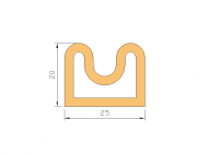 Perfil de Silicona P92013A - formato tipo D - forma irregular