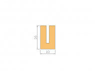 Perfil de Silicona P92013B - formato tipo U - forma irregular