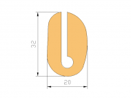 Perfil de Silicona P92013D - formato tipo U - forma irregular