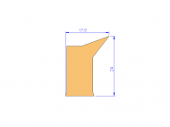 Perfil de Silicona P92022H - formato tipo Labiado - forma irregular