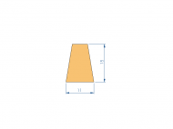 Perfil de Silicona P92218B - formato tipo Trapecio - forma irregular