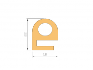 Perfil de Silicona P92270A - formato tipo e - forma irregular