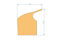 Perfil de Silicona P92353A - formato tipo Labiado - forma irregular