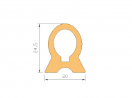 Perfil de Silicona P92386B - formato tipo Lampara - forma irregular