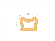 Perfil de Silicona P92394A - formato tipo D - forma irregular