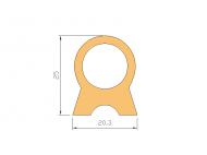 Perfil de Silicona P924 - formato tipo D - forma irregular