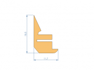 Perfil de Silicona P92433H - formato tipo U - forma irregular