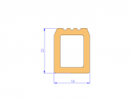 Perfil de Silicona P92487C - formato tipo Trapecio - forma irregular