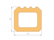 Perfil de Silicona P924D - formato tipo D - forma irregular