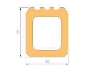 Perfil de Silicona P924G - formato tipo D - forma irregular