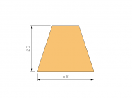 Perfil de Silicona P924H - formato tipo Trapecio - forma irregular