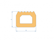 Perfil de Silicona P92595 - formato tipo D - forma irregular