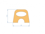 Perfil de Silicona P92776A - formato tipo D - forma irregular