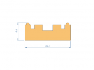 Perfil de Silicona P92989G - formato tipo Trapecio - forma irregular