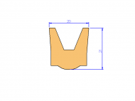 Perfil de Silicona P93031A - formato tipo U - forma irregular