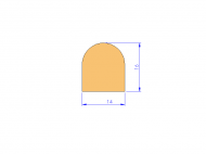 Perfil de Silicona P93122B - formato tipo D - forma irregular