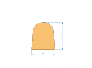 Perfil de Silicona P93149A - formato tipo D - forma irregular