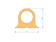Perfil de Silicona P93227D - formato tipo D - forma irregular