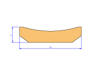 Perfil de Silicona P932C - formato tipo D - forma irregular