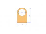 Perfil de Silicona P932H - formato tipo D - forma irregular