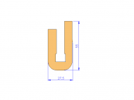 Perfil de Silicona P932I - formato tipo U - forma irregular