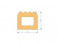 Perfil de Silicona P932L - formato tipo Trapecio - forma irregular