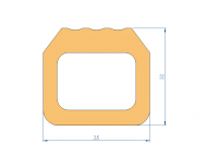 Perfil de Silicona P932O - formato tipo Trapecio - forma irregular