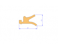 Perfil de Silicona P93409L - formato tipo Labiado - forma irregular