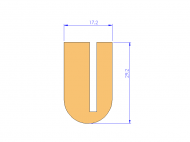 Perfil de Silicona P93524B - formato tipo U - forma irregular