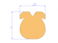 Perfil de Silicona P93531 - formato tipo Cordón - forma irregular