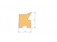 Perfil de Silicona P93537C - formato tipo Labiado - forma irregular