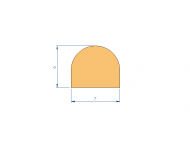 Perfil de Silicona P93537CZ - formato tipo D - forma irregular