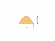 Perfil de Silicona P93557 - formato tipo Triangulo - forma regular