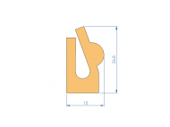 Perfil de Silicona P93587S - formato tipo U - forma irregular