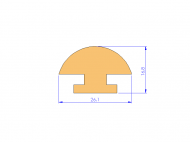 Perfil de Silicona P93590A - formato tipo Lampara - forma irregular